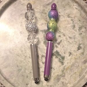 Stylish Purple and Silver Stylus Pens